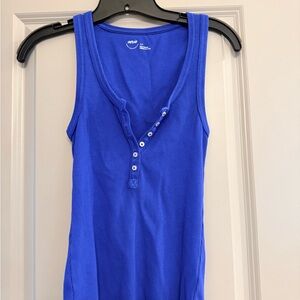 Aerie Royal Blue Buttoned Tank Top